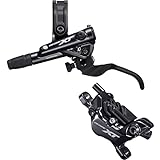 SHIMANO Deore XT BL-M8100/BR-M8120 Disc Brake and Lever - Rear, Hydraulic, Post Mount, 4-Piston, Finned Metal Pads, Black