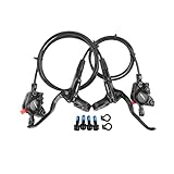 BUCKLOS Shimano MT200 MTB Hydraulic Disc Brakes Set, Left Front 800mm Right Rear 1550mm Mountain Bike Hydraulic Brake Aluminum Alloy Levers(BL) with Calipers (BR)...