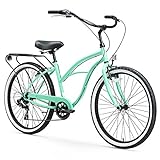 sixthreezero Around The Block Women's Beach Cruiser Bicycle, 7-speed, 26' Wheels, Mint Green