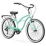 sixthreezero Around The Block Women's Beach Cruiser Bike, Hybrid Bicycle with Rear Rack