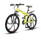 Max4out 26 Inch Folding Mountain Bike, 21 Speed Full Suspension Bicycle with High-Carbon Steel, Dual Disc Brake Non-Slip Quick Release tire Folding Bike for...