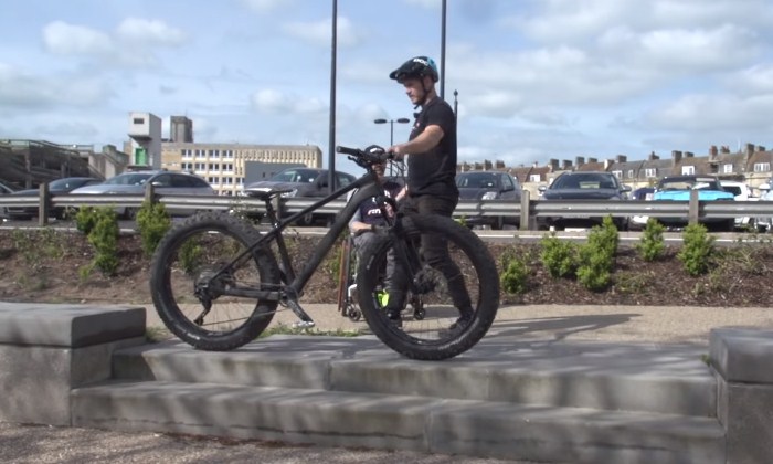 riding a fat bike on the road